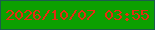 文字の大きさ：1、枠の色：1b5d4c、背景の色：0ca001、文字の色：e72c12 無料ブログパーツのブログ時計