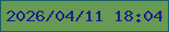 文字の大きさ：1、枠の色：1b5e65、背景の色：679b53、文字の色：1a1d93 無料ブログパーツのブログ時計