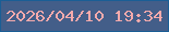 文字の大きさ：4、枠の色：1b5e95、背景の色：435e89、文字の色：f5aaac 無料ブログパーツのブログ時計