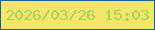 文字の大きさ：3、枠の色：1b629a、背景の色：f4e768、文字の色：a5d163 無料ブログパーツのブログ時計