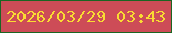 文字の大きさ：4、枠の色：1b6522、背景の色：cd4c57、文字の色：f9db33 無料ブログパーツのブログ時計