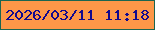 文字の大きさ：1、枠の色：1b6550、背景の色：fd9748、文字の色：12098e 無料ブログパーツのブログ時計