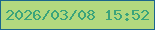文字の大きさ：4、枠の色：1b668d、背景の色：b2d97f、文字の色：3ba47b 無料ブログパーツのブログ時計