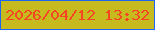 文字の大きさ：1、枠の色：1b66f2、背景の色：c7ba1f、文字の色：f74423 無料ブログパーツのブログ時計