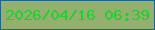 文字の大きさ：1、枠の色：1b678d、背景の色：94b06f、文字の色：20cf31 無料ブログパーツのブログ時計
