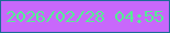 文字の大きさ：2、枠の色：1b6c96、背景の色：c868fb、文字の色：56ed94 無料ブログパーツのブログ時計