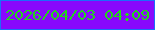 文字の大きさ：3、枠の色：1b6dfa、背景の色：8809fc、文字の色：23d51c 無料ブログパーツのブログ時計
