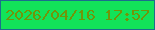 文字の大きさ：3、枠の色：1b6e8d、背景の色：12e359、文字の色：719509 無料ブログパーツのブログ時計