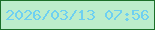 文字の大きさ：5、枠の色：1b6f28、背景の色：bcedcb、文字の色：6ed0f1 無料ブログパーツのブログ時計