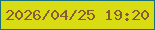 文字の大きさ：5、枠の色：1b6f79、背景の色：dadc13、文字の色：885b37 無料ブログパーツのブログ時計
