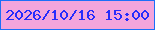 文字の大きさ：1、枠の色：1b6ff9、背景の色：f3a5dc、文字の色：272cfc 無料ブログパーツのブログ時計