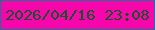文字の大きさ：3、枠の色：1b7198、背景の色：f706ab、文字の色：15522c 無料ブログパーツのブログ時計