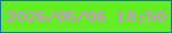 文字の大きさ：4、枠の色：1b729b、背景の色：63ee21、文字の色：e47ef6 無料ブログパーツのブログ時計