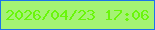 文字の大きさ：1、枠の色：1b73eb、背景の色：a4f374、文字の色：69f60a 無料ブログパーツのブログ時計