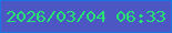文字の大きさ：5、枠の色：1b74e5、背景の色：4c57c3、文字の色：27e372 無料ブログパーツのブログ時計