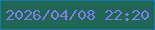 文字の大きさ：4、枠の色：1b7aa9、背景の色：1f6655、文字の色：7c7ee9 無料ブログパーツのブログ時計