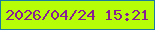 文字の大きさ：1、枠の色：1b7d9d、背景の色：b6fd08、文字の色：881f93 無料ブログパーツのブログ時計