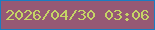 文字の大きさ：4、枠の色：1b7dc1、背景の色：965974、文字の色：c5d466 無料ブログパーツのブログ時計
