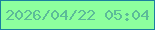 文字の大きさ：5、枠の色：1b7f9f、背景の色：8dff9e、文字の色：5cbb98 無料ブログパーツのブログ時計