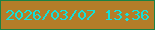 文字の大きさ：5、枠の色：1b8244、背景の色：b47d29、文字の色：12e1db 無料ブログパーツのブログ時計