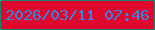 文字の大きさ：1、枠の色：1b826d、背景の色：e1062e、文字の色：3685e0 無料ブログパーツのブログ時計