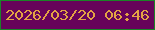 文字の大きさ：1、枠の色：1b8327、背景の色：67035a、文字の色：e3a243 無料ブログパーツのブログ時計