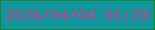 文字の大きさ：4、枠の色：1b832c、背景の色：10969d、文字の色：c64185 無料ブログパーツのブログ時計
