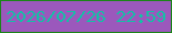 文字の大きさ：5、枠の色：1b8419、背景の色：9b58bc、文字の色：15bfa6 無料ブログパーツのブログ時計