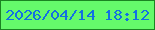文字の大きさ：5、枠の色：1b8422、背景の色：65fa6b、文字の色：1270e3 無料ブログパーツのブログ時計