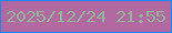 文字の大きさ：1、枠の色：1b85f8、背景の色：b268a1、文字の色：94b498 無料ブログパーツのブログ時計