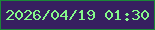 文字の大きさ：4、枠の色：1b8738、背景の色：371f60、文字の色：85fa8b 無料ブログパーツのブログ時計