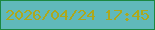文字の大きさ：1、枠の色：1b8841、背景の色：60b9ba、文字の色：ada81c 無料ブログパーツのブログ時計