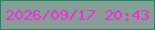 文字の大きさ：4、枠の色：1b885f、背景の色：879e97、文字の色：f429da 無料ブログパーツのブログ時計