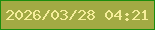 文字の大きさ：3、枠の色：1b8d0e、背景の色：a2aa44、文字の色：f5ee9a 無料ブログパーツのブログ時計