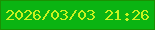 文字の大きさ：4、枠の色：1b9003、背景の色：0ab412、文字の色：c8f21f 無料ブログパーツのブログ時計