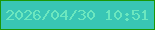 文字の大きさ：3、枠の色：1b9807、背景の色：39c6b5、文字の色：6ce7bf 無料ブログパーツのブログ時計