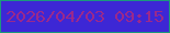 文字の大きさ：2、枠の色：1b997d、背景の色：3d27d5、文字の色：9a298c 無料ブログパーツのブログ時計