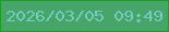 文字の大きさ：4、枠の色：1b9c27、背景の色：47a569、文字の色：73ccbf 無料ブログパーツのブログ時計