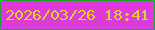 文字の大きさ：3、枠の色：1ba032、背景の色：db3bd6、文字の色：dcd22f 無料ブログパーツのブログ時計
