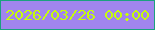 文字の大きさ：1、枠の色：1ba17e、背景の色：a185ed、文字の色：c6fd0a 無料ブログパーツのブログ時計