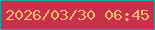 文字の大きさ：2、枠の色：1ba3aa、背景の色：c9314b、文字の色：f3bb6c 無料ブログパーツのブログ時計