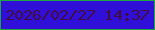文字の大きさ：4、枠の色：1ba63f、背景の色：3010d9、文字の色：410c3f 無料ブログパーツのブログ時計