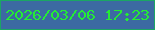 文字の大きさ：1、枠の色：1ba664、背景の色：3c6aa2、文字の色：24ec35 無料ブログパーツのブログ時計