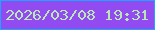 文字の大きさ：3、枠の色：1ba6fe、背景の色：914bf1、文字の色：bbe6b6 無料ブログパーツのブログ時計