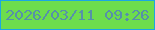 文字の大きさ：3、枠の色：1ba7e2、背景の色：6ddd4c、文字の色：5691a9 無料ブログパーツのブログ時計