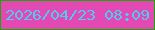 文字の大きさ：1、枠の色：1ba804、背景の色：e349b2、文字の色：53c8f4 無料ブログパーツのブログ時計