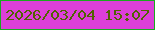 文字の大きさ：3、枠の色：1ba920、背景の色：dd3fd9、文字の色：516201 無料ブログパーツのブログ時計
