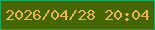 文字の大きさ：5、枠の色：1ba95b、背景の色：466504、文字の色：e6b750 無料ブログパーツのブログ時計