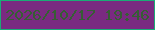 文字の大きさ：1、枠の色：1bab76、背景の色：7a2a81、文字の色：365e34 無料ブログパーツのブログ時計