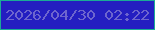 文字の大きさ：2、枠の色：1bab96、背景の色：241ec1、文字の色：6d65ce 無料ブログパーツのブログ時計